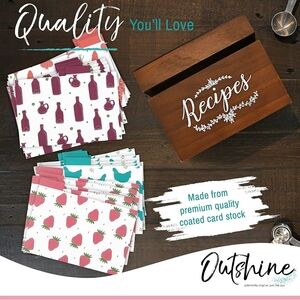 NWOT 4x6 Farmhouse Recipe Divider Card Set